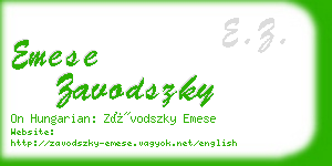 emese zavodszky business card